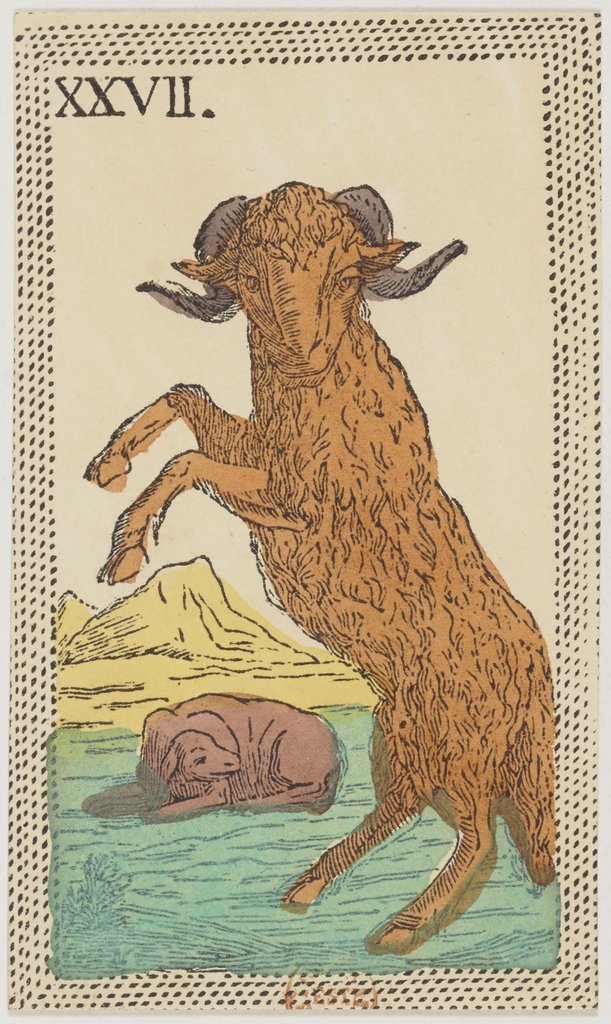 Il segno dell'Ariete nel gioco di carte fiorentino Minchiate del XVI secolo.