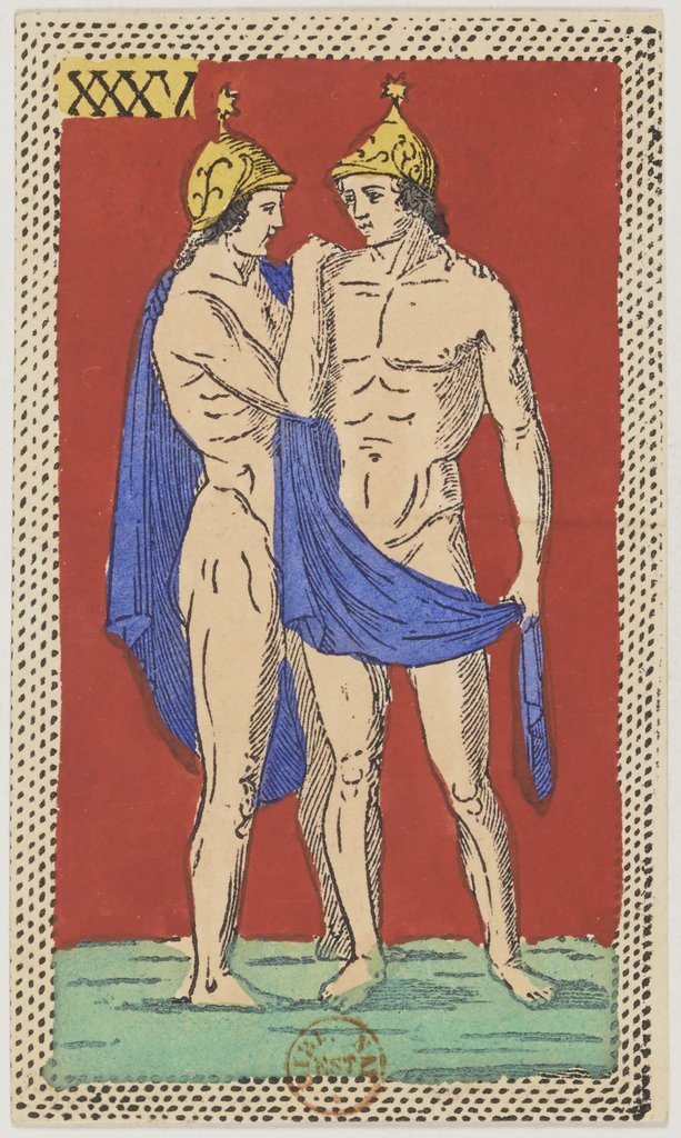 I Gemelli in un mazzo di carte fiorentino (minchiate) del XIX secolo.