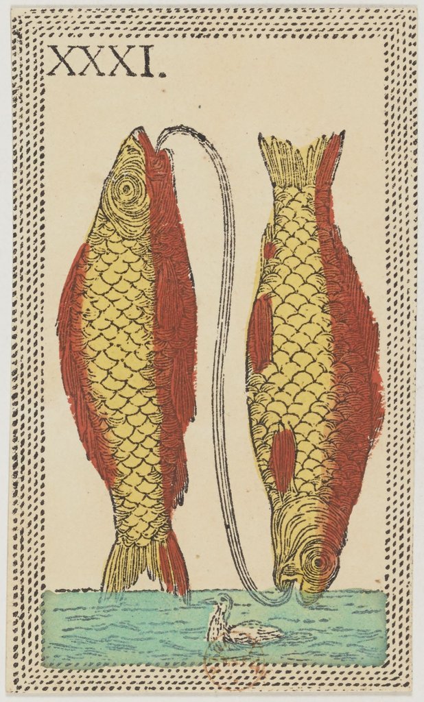 Il segno dei pesci in un gioco di carte fiorentino (minchiate) del XIX secolo.