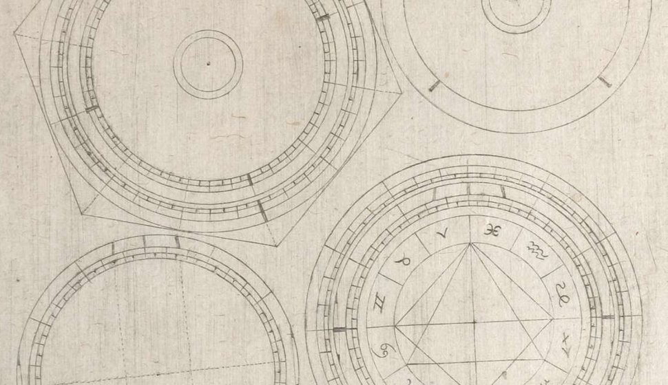Illustrazioni del 1614 per la realizzazione delle carte del cielo.
