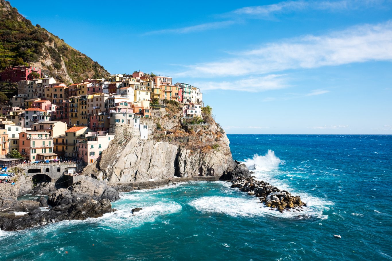 Famoso punto panoramico su Manarola, sulla costa meridionale della Liguria