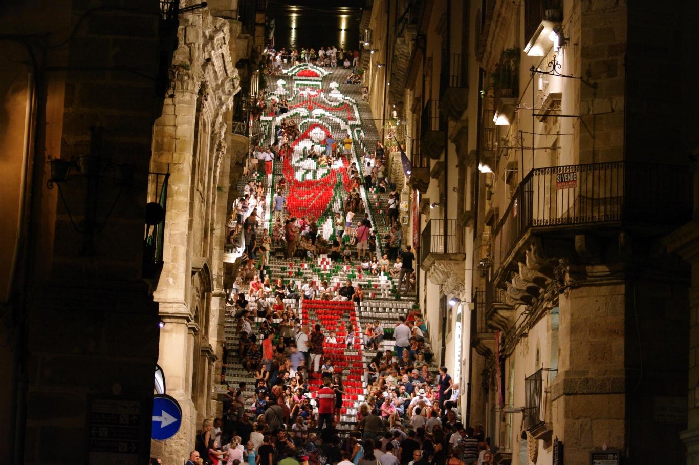 Festa ferragosto, Caltagirone, Sicilia