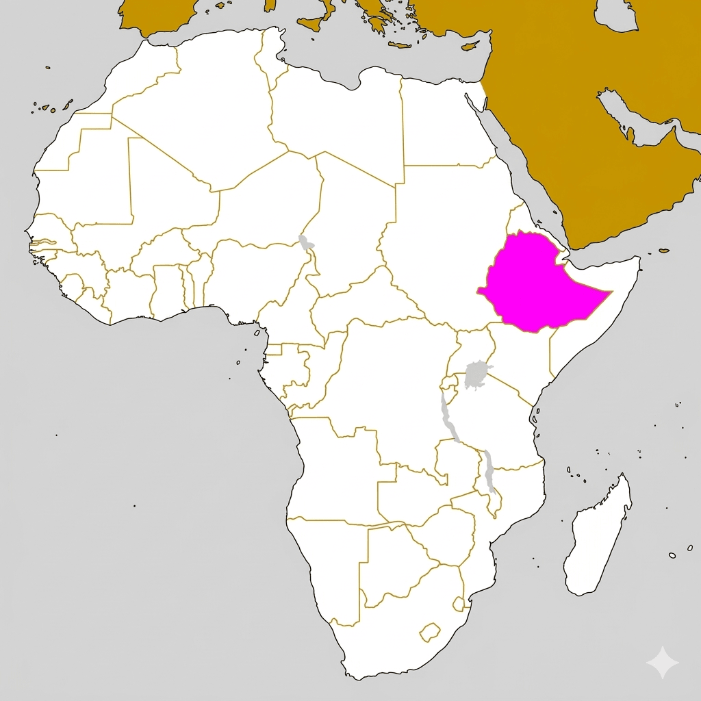 L'Etiopia: localizzazione in Africa
