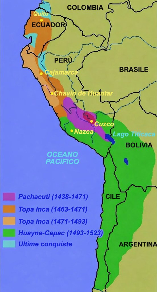 L'espansione dell'impero dalla sua fondazione.
