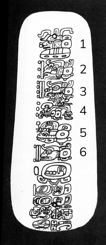 Retro della placca di Leida, tratto da The Role of Solar Observations in Developing the Preclassic Maya Calendar
