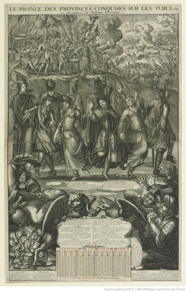 Almanacco del 1688, il branle delle province conquistate ai Turchi, ovvero la decadenza dell'Impero ottomano