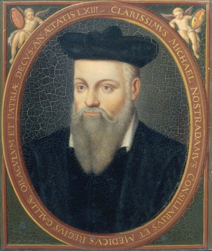 Michel de Nostre-Dame, detto Nostradamus, astrologo (1503-1566), dipinto di César de Nostre-Dame (1555-1629), conservato alla reggia di Versailles