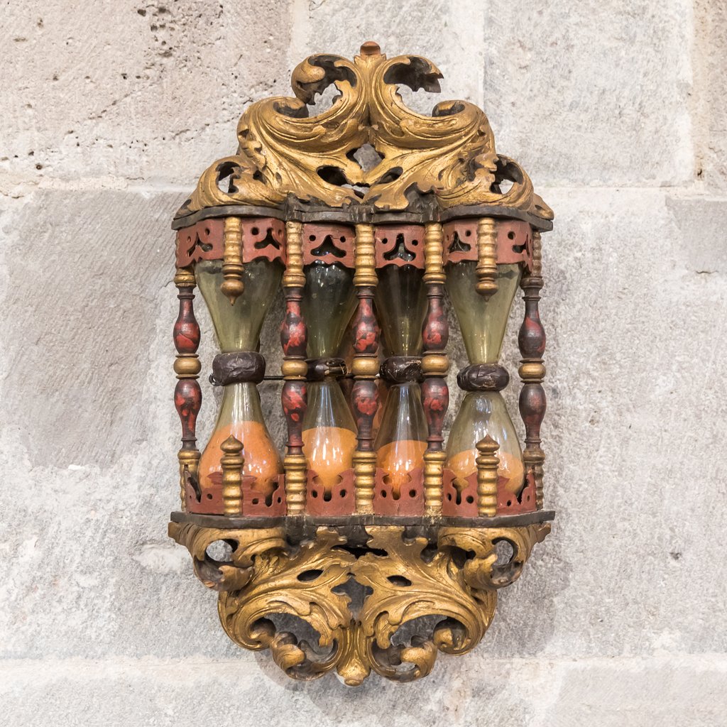 Clessidre per i sermoni della chiesa parrocchiale evangelica di Breinum presso Hildesheim, prima metà del XVIII secolo. Museo Schnütgen, Colonia, Germania.