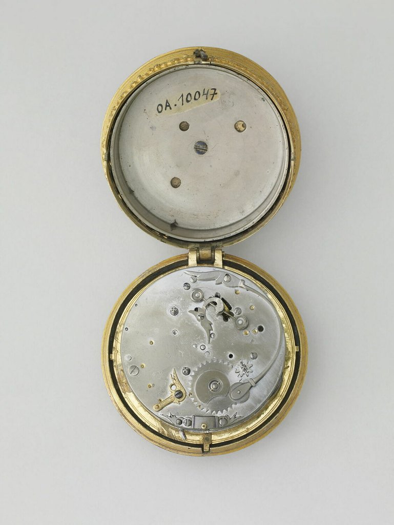 Interno dell'orologio, dotato di un foliotto diritto e di uno stackfreed, Germania, circa 1550