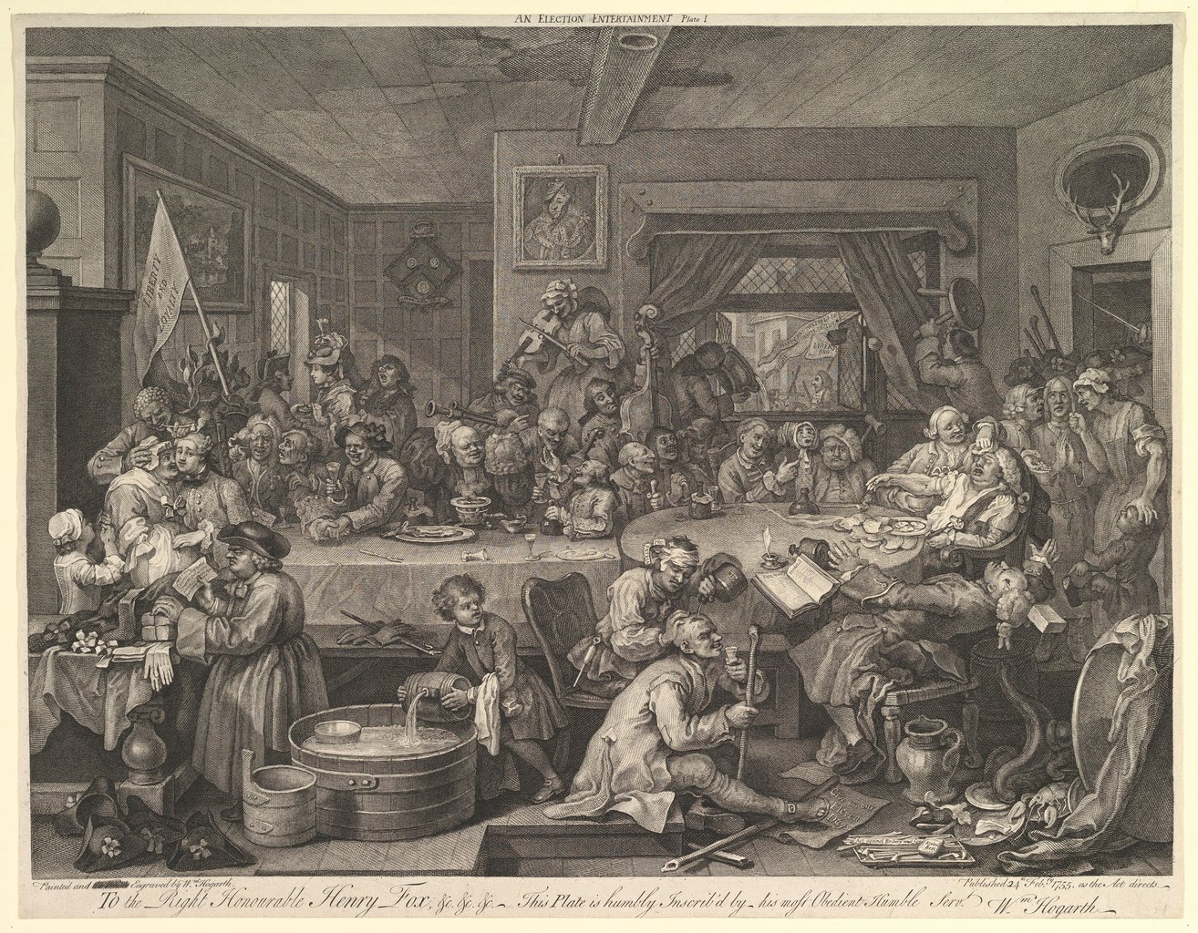 An Election Entertainment, Plate I: Four Prints of an Election, incisione ad alta definizione