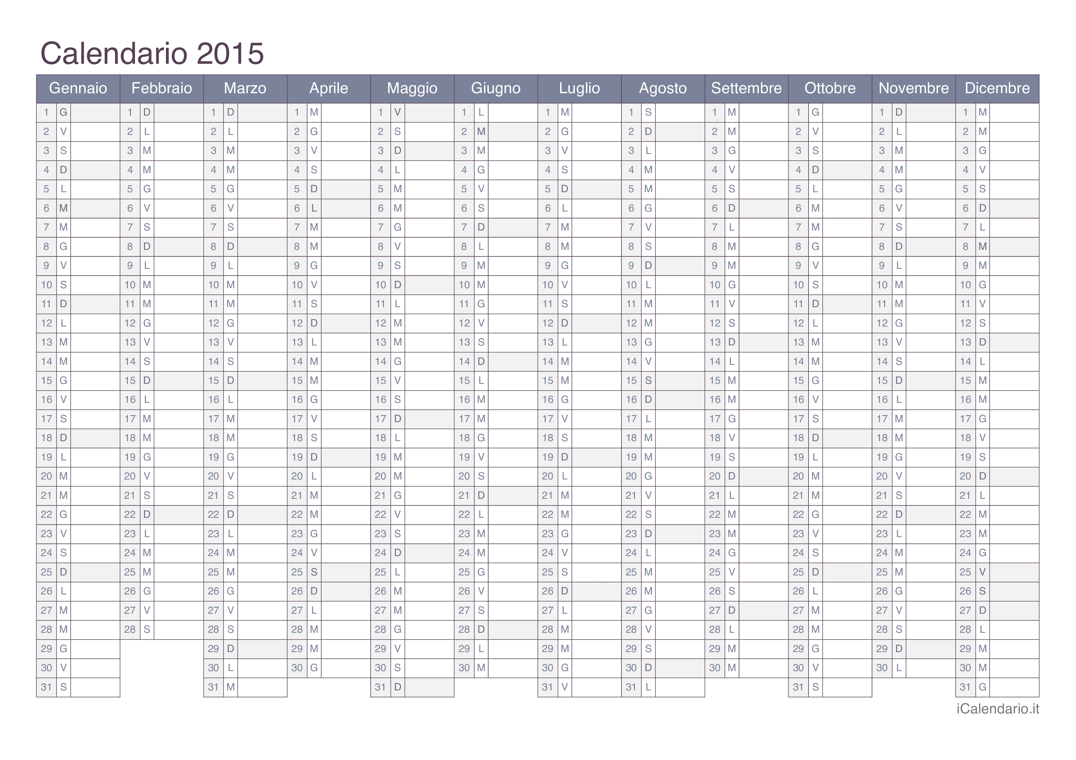 Calendario 2015 - Office